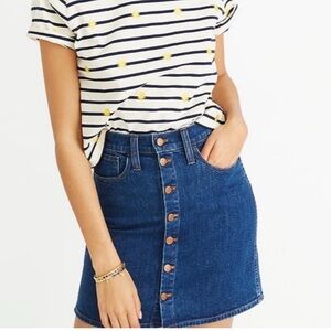 Madewell Women's Denim Blue Button Down Mini Skirt Size 26